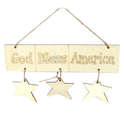 

Wooden Hanging Board Independence Day DIY Wall Decor Ornament Pendant Gift