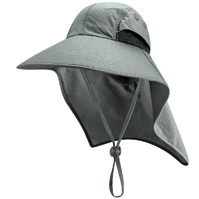 

Fishing Cap Wide Brim Unisex Sun Hat with Neck Flap Adjustable Drawstring for Travel Camping Hiking Boating