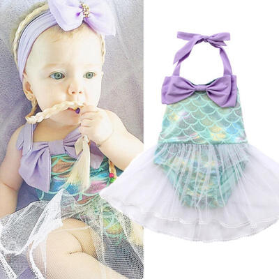 

Newborn Baby Girls Mermaid Sleeveless Romper Tutu Dress Outfits Clothes