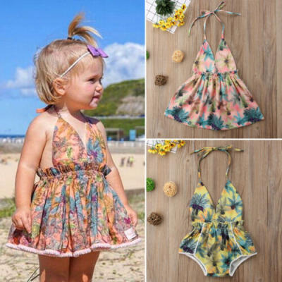 

Fashion Newborn Kids Baby Girl Flower Boho Romper Jumpsuit Dress Clothes Outfits