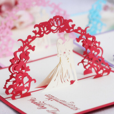 

3D Wedding Invitation Greeting Card Valentines Day Anniversary Party Postcard