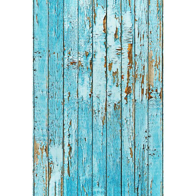 

Retro Blue Wooden Plank Photography Background Cloth Backdrop Studio Decor