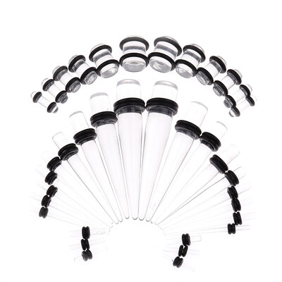 

36 Pcs Ear Stretching Kit 14G-00G Acrylic Tapers&Plugs Ear Stretching Expansion Kit Acrylic Ear Tunnel Body Stretcher Set