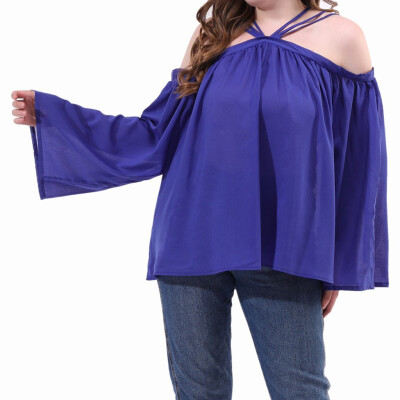 

Roseonmyhand Womens Fashion Sexy O-Nack Plus Size Long Solid Color Cutout Long Sleeve