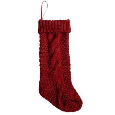 

〖Follure〗Christmas Holiday Knitted Stocking Hanging Crochet Stock Tree Ornament Decor RD