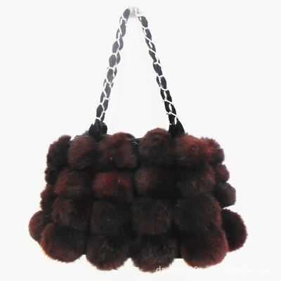 

2018 Rabbit ball bag fashion handbag fur rabbit ball ball bag handbag