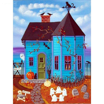 

Kirin Full Square 5D DIY Halloween Diamond Painting Cartoon Diamond Mosaic Pumpkin Drill Picture Of Rhinestone Decor