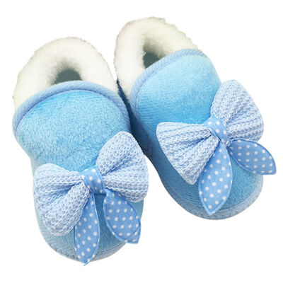 

Winter Warm Baby Shoes Soft Bottom Non-slip Bow Toddler shoes First walkers