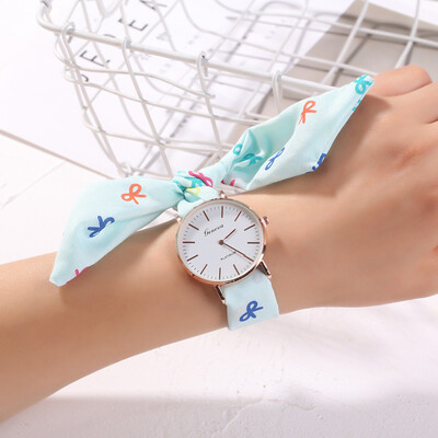 

RM Womens Dress Watch Fashion Flower Cloth Design Watch Sweet Girl Bracelet Watch