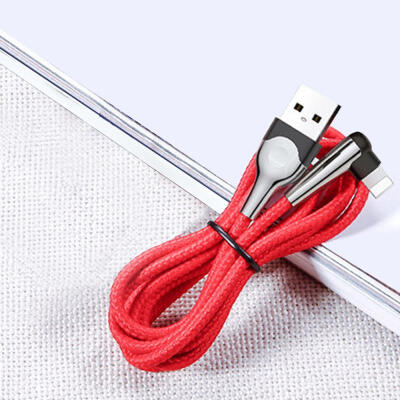 

BASEUS USB Lightning 90 Degrees Right Angle 15A 24A Fast Charge USB Data Charging Cable W Indicator Light For IPHONE-2m