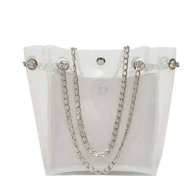 

Candy Color Transparent PVC Bucket Bags For Women 2019 Small Crossbody Bag Summer Beach Shoulder Bags Chain Purses&Handbags