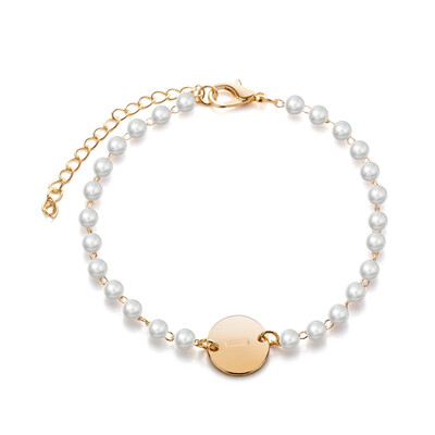 

Personalized 26 Letter Pearl Bracelet Simple Tiny Initial Bracelets Dainty Gold Silver Dainty Bracelet Minimal Friendship Jewelry