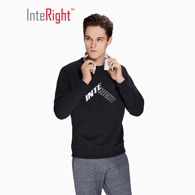 

INTERIGHT round neck&velvet printed sweater black XXL