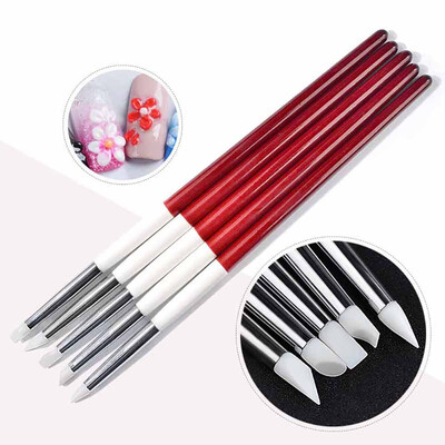 

〖Follure〗5pcs Silicone Nail Art Dotting Manicure Painting Drawing Polish Brush Pen Tool