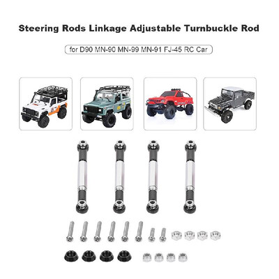 

Aluminum Alloy Steering Rods Linkage Adjustable Turnbuckle Rod for D90 MN-90 MN-99 MN-91 FJ-45 RC Car 112 Rock Crawler Upgrade Pa