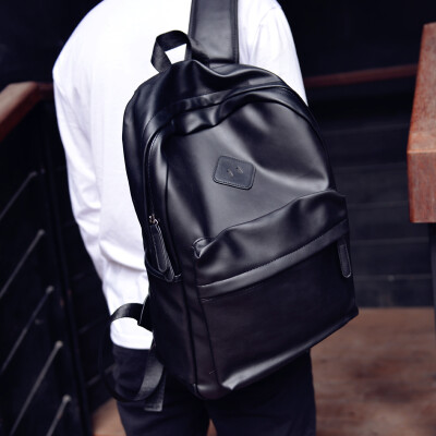 

Recreational Shoulder Bag Mens Backpack Korean Edition College Students Backpack Mens Travel Computer Mens Bag PU Fashion Cort