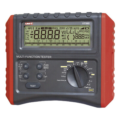 

UNI-T UT595 Digital RCD Tester Multifunction Loop Tester Earth Ground Line Loop Impedance Tester Insulation Resistance Meter
