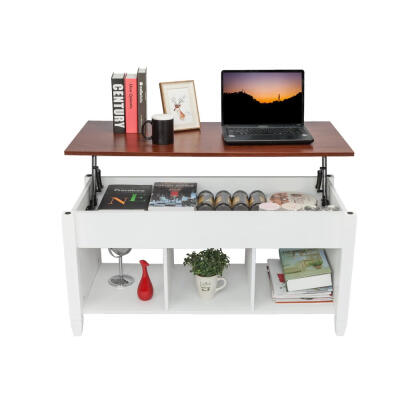 

Lift Top Coffee Table w Hidden Compartment&Storage Shelves Furniture