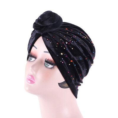 

6 Colors Muslim Women Knotted Turban Hat Ladies Cancer Chemo Cap For Hair Accessories Head Scarf