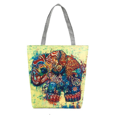 

New Women Canvas Handbag Animal Print Shoulder Bag Large Capacity Casual Shopping Bag Tote