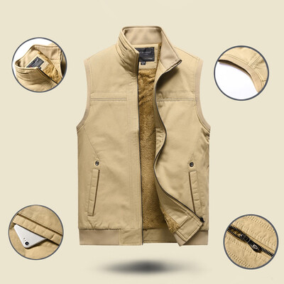 

Toponeto Men Casual Winter Thicken Warm Zipper Sleeveless Vest Jacket Coat Outwear Tops