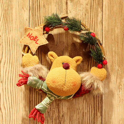 

Tailored Merry Christmas Party Poinsettia Pine Wreath Door Wall Garland Decoration