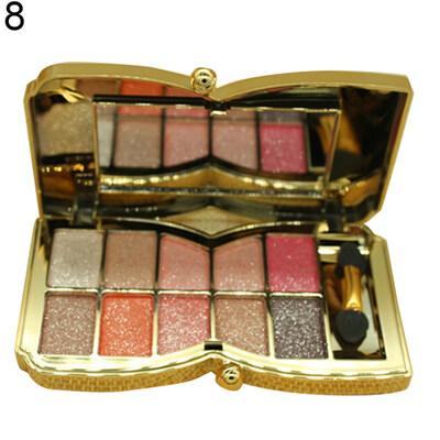 

10 Colors Brightening Eyeshadow Palette Smokey Shimmers Powder Smooth Makeup