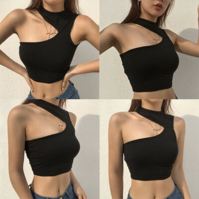 

Fashion Summer Women Casual One Shoulder Tank Top Vest Blouse Crop Top Shirt