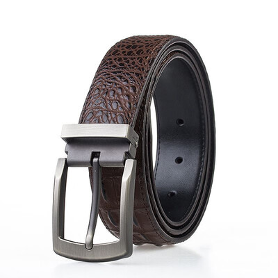 

New Men leather belt high quality Alloy pin buckle belt Business affairs Men high quality casual solid color belt