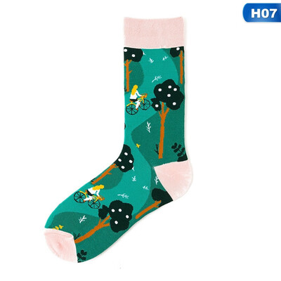 

2019 Mens Women Socks Couple socks Funny Creative illustration Socks Mid tube socks