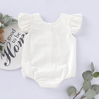

Newborn Infant Baby Girl Sleeveless Solid Romper Bodysuit Clothes Outfits