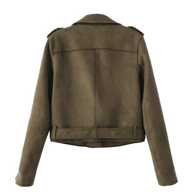 

Women Coat Casual Suede Fabric Fashion Outwear Slim Short Jacket Tops