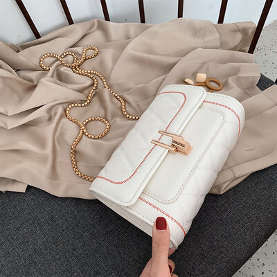 

Advanced foreign gas bag chic texture chain small square bag new 2019ins small fresh single shoulder oblique satchel bag