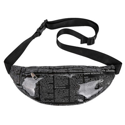 

Women Newspaper Pocket Crossbody Summer Letters Bag Waist Pack Chest Bag