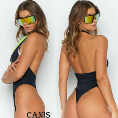 

New Stock Women Sexy Zipper Up Bodysuit Leotard Lingerie Romper Tops Jumpsuit US