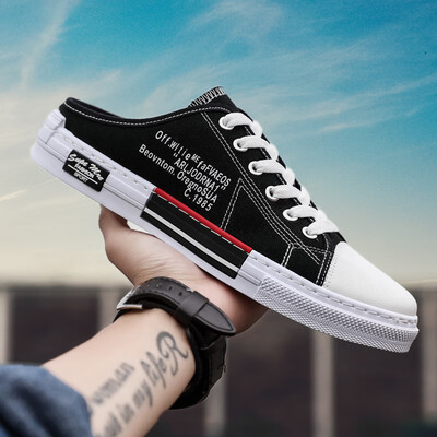 

Semi-slipper mens summer non-slip outdoor beach shoes with no heel&semi-lazy canvas slippers mens sandals to wear outside