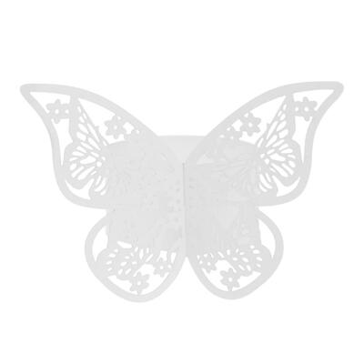 

20pcs Butterfly Laser Cut Paper Napkin Rings Hollow Out Towel Holders Decor