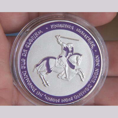 

40mm Purple Silver Plated Hourseman Souvenir Coin medal