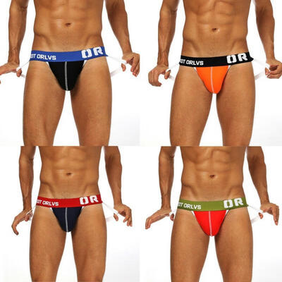 

Men&39s Thong Briefs Underwear Low waist Breathable See-Through G-String Bottom