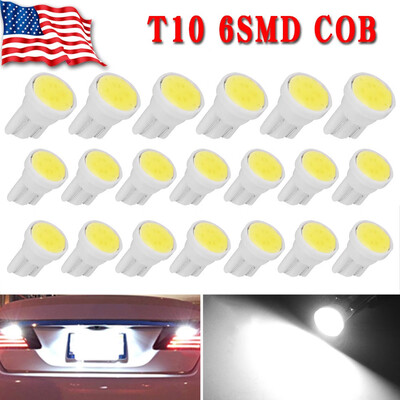 

20X Pure White T10 Wedge Side COB LED Bulb Interior Instrument Panel Lights