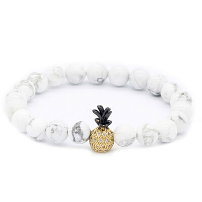 

Fashion White Beads Lovers Pineapple Bracelet