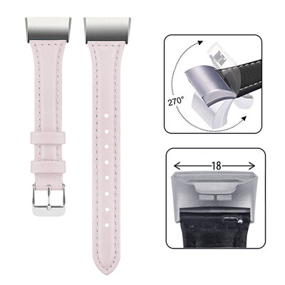 

〖Follure〗Luxury Leather Replacement Accessories Wristband Straps For Fitbit Charge 3