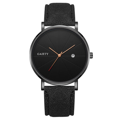 

〖Follure〗Fashion Simple Simple Casual Calendar Business Leather With Strap Mens Watch