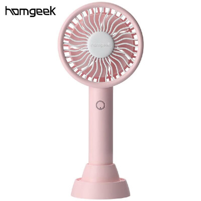 

Homgeek Hand-Held Portable Fan Mini Mute Fan 3-Speed Adjustable With base Colorful Atmosphere Light