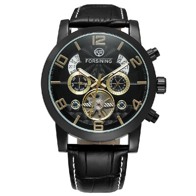 

Forsining Fashion Mens Watches Leather Band Noctilucent Mechanical Movement Waterproof Sports Business Analog Dial Wrist Watch fo