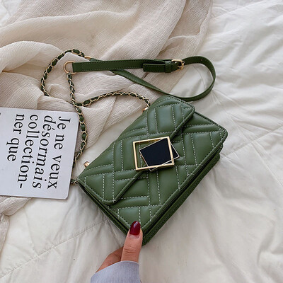 

Chic chain bag summer simple small fresh womens bag 2019 new small square bag ins shoulder Messenger bag