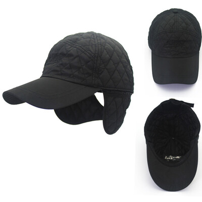 

Tailored Unisex Winter Hat with Edge Earflap Fitted Hat Faux Baseball Cap