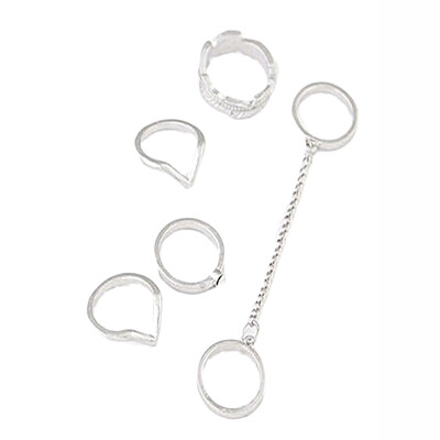 

6 pieces set of gold city ring crystal knuckles above the stacking belt