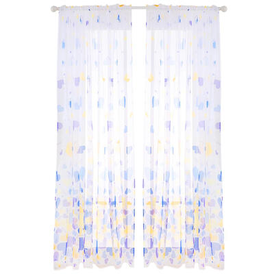 

2pcs Love Heart Print Sheer Voile Tulle Drapes Living Room Windows Curtains