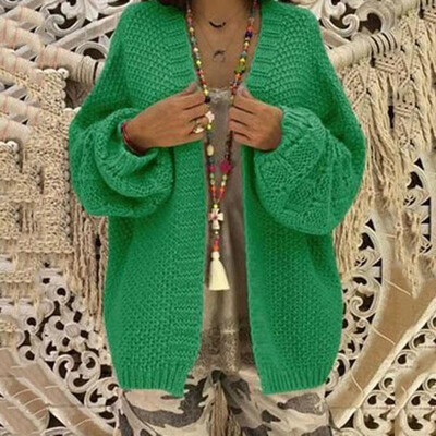 

〖Follure〗Women Casual Solid Color Long Sleeve Knitted Sweater Loose Cardigan